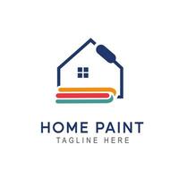 logo domestico con stile di pittura a colori e modello di progettazione di biglietti da visita vettore premium