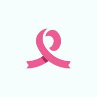 Seno cancro consapevolezza logo design. illustrazione icona vettore