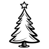 un' Natale decorativo albero silhouette schema vettore