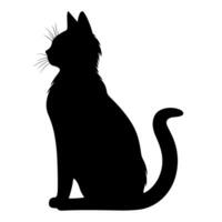 un' silhouette di un' nero gatto, pauroso gatto vettore isolato su un' bianca sfondo