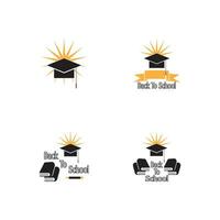 indietro per scuola formazione scolastica Università logo design illustrazione vettore