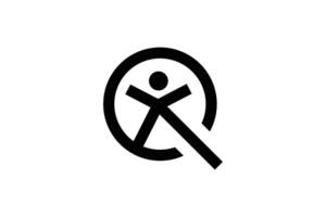 lettera q equilibrio icona logo design modello vettore
