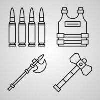 set di icone di armi illustrazione vettoriale eps