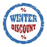 inverno sconto gomma da cancellare francobollo per tutto esaurito e liquidazione. vettore sconto e saldi, liquidazione inverno francobollo stagione illustrazione