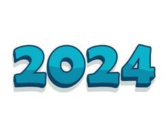 2024 contento nuovo anno astratto blu grafico design vettore logo simbolo illustrazione