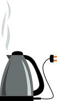 nero e grigio cottura a vapore elettrico bollitore con cordone vettore illustrazione su bianca sfondo