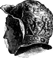 bronzo casco ornamento Vintage ▾ illustrazione. vettore