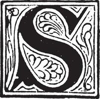 S, lettera, Vintage ▾ illustrazione vettore