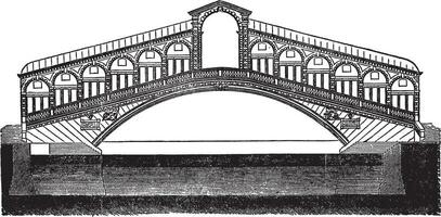 rialto ponte, Vintage ▾ illustrazione. vettore