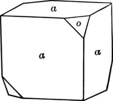 cubo e tetraedro Vintage ▾ illustrazione. vettore