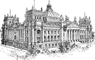 reichstag, Vintage ▾ illustrazione. vettore