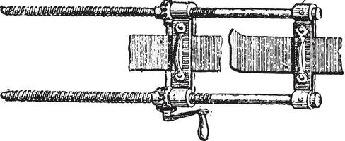 tensionamento cintura per posa cinghie, Vintage ▾ incisione. vettore