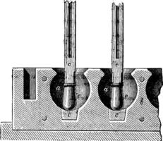 batteria bacchette, Vintage ▾ incisione. vettore