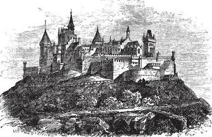 hohenzollern castello o borgo hohenzollern nel Stoccarda, Germania Vintage ▾ incisione vettore