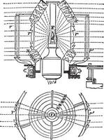 fresnel lente, Vintage ▾ incisione vettore