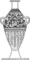 maneggiato vaso decorato con foglie, Vintage ▾ incisione. vettore