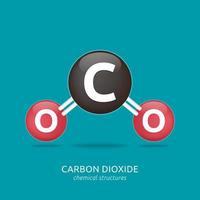 formula di anidride carbonica, illustrazione vettoriale di strutture chimiche