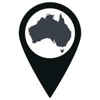 nero pointer o perno Posizione con Australia carta geografica dentro. carta geografica di Australia vettore