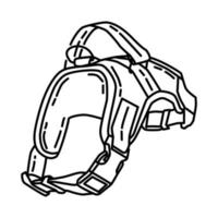 icona della cintura di imbracatura del cane. scarabocchiare lo stile dell'icona disegnato a mano o contorno vettore