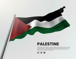 Palestina bandiera agitando Visualizza a partire dal sotto per design ornamento vettore illustrazione