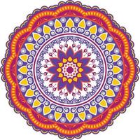 mandala colorato illustrazione in stile scarabocchio. mandala di doodle disegnato a mano di vettore con i cuori. design mandala dai colori vivaci per stampa, poster, copertina, brochure, flyer, banner, copertina del libro.