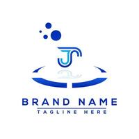 lettera jt blu professionale logo per tutti tipi di attività commerciale vettore