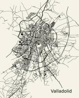 vettore città strada carta geografica di valladolid, Spagna