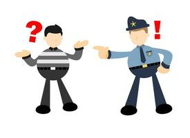 polizia arrabbiato scassinatore ladro cartone animato scarabocchio piatto design stile vettore illustrazione