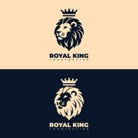reale re Leone logo corona logo astratto minimo vettore