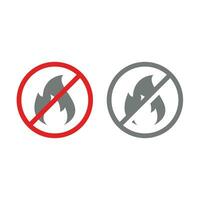 no fuoco vettore rosso divieto cartello. no Aperto fiamme, proibito avvertimento cartello.