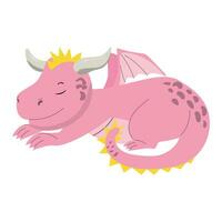 cartone animato bambino rosa Drago vettore