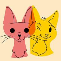 gatti. vettore illustrazione nel un' minimalista cartone animato stile
