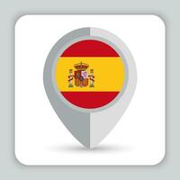 Spagna bandiera perno carta geografica icona vettore