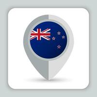 nuovo Zelanda bandiera perno carta geografica icona vettore