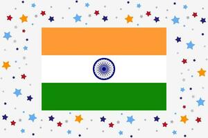 India bandiera indipendenza giorno celebrazione con stelle vettore