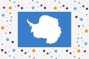 Antartide bandiera indipendenza giorno celebrazione con stelle vettore