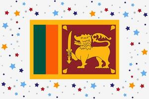 sri lanka bandiera indipendenza giorno celebrazione con stelle vettore