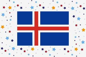Islanda bandiera indipendenza giorno celebrazione con stelle vettore