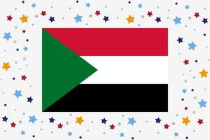 Sudan bandiera indipendenza giorno celebrazione con stelle vettore