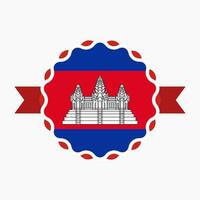 creativo Cambogia bandiera emblema distintivo vettore