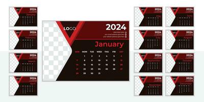 moderno scrivania calendario design modello 2024 vettore