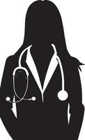 femmina medico silhouette illustrazione 6 vettore