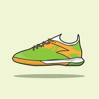 futsal scarpe nel arancia verde vettore
