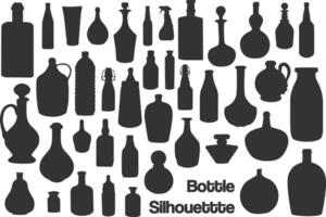 impostato di bottiglia silhouette, vario bevanda e bevanda collezione. vettore illustrazione