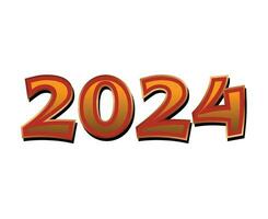 2024 contento nuovo anno vacanza Marrone astratto grafico design vettore logo simbolo illustrazione