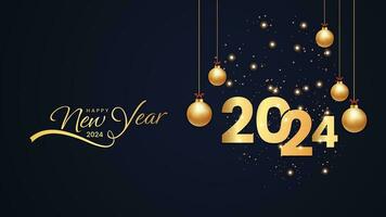 2024 contento nuovo anno sfondo design. saluto carta, striscione, manifesto vettore