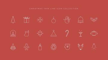Natale simbolo icona collezione nel magro linea vettore