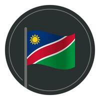 astratto namibia bandiera piatto icona nel cerchio isolato su bianca sfondo vettore