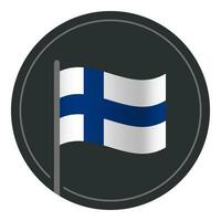 astratto Finlandia bandiera piatto icona nel cerchio isolato su bianca sfondo vettore