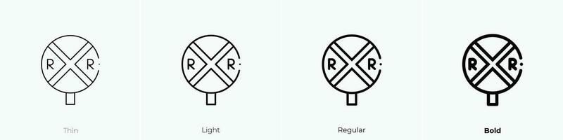 Ferrovia icona. sottile, luce, regolare e grassetto stile design isolato su bianca sfondo vettore